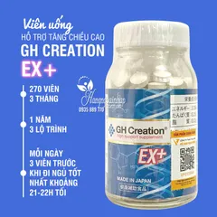 Viên Uống Tăng Chiều Cao GH Creation Ex+ Nhật Bản - Hỗ Trợ Phát Triển Chiều Cao, 270 Viên, Dinh Dưỡng Cho Trẻ Em và Thanh Thiếu Niên