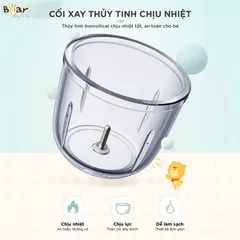 Máy Xay Ăn Dặm Bear GR-B06V1 - Thiết Kế Dễ Thương, Dung Tích 0.6L, Xay Thực Phẩm Nhỏ, Gia Vị, an toàn cho Bé