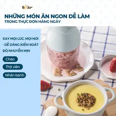 Máy Xay Ăn Dặm Bear GR-B03V8 - Cối Thủy Tinh 300ml, 8 Lưỡi Dao Sắc Bén, Lý Tưởng Cho Thực Phẩm Cho Bé
