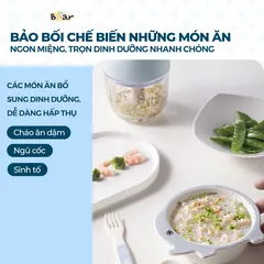 Máy Xay Ăn Dặm Bear GR-B03V8 - Cối Thủy Tinh 300ml, 8 Lưỡi Dao Sắc Bén, Lý Tưởng Cho Thực Phẩm Cho Bé