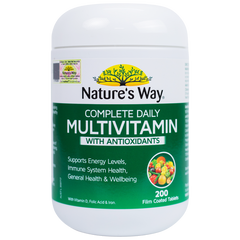 Viên uống bổ sung Vitamin tổng hợp Nature’s Way Complete Daily Multivitamin 200 viên - Hỗ trợ sức khỏe và tăng cường miễn dịch