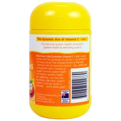 Kẹo Dẻo Bổ Sung Vitamin C & Kẽm Nature’s Way Kids Smart Vita Gummies 60 Viên - Tăng Cường Miễn Dịch Cho Trẻ Em