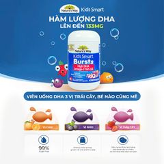 Viên Nang Omega-3 Dầu Cá Nature’s Way Kids Smart Bursts - Hỗ Trợ Não Bộ và Mắt - 60 viên Hương Vị Trái Cây Dành Cho Trẻ Em