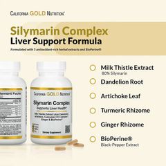 Viên Uống Kế Sữa Silymarin Complex California Gold Nutrition - Thải Độc Gan, Hỗ Trợ Chức Năng Gan, 120-360 Viên Nhộng Nhập Mỹ