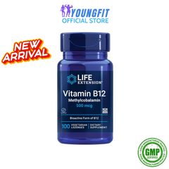 Viên Uống Vitamin B12 Methylcobalamin Life Extension Tăng Cường Hệ Tuần Hoàn Sức Khỏe Tổng Thể (Hộp 60 - 100 viên) - YoungFit
