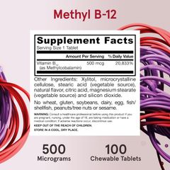 Viên Uống Vitamin B12 Methylcobalamin Jarrow FOMULAS - Hỗ Trợ Sức Khỏe Hệ Thần Kinh & Tim Mạch (Hộp 100 Viên)
