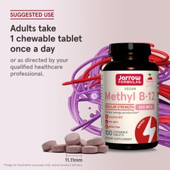 Viên Uống Vitamin B12 Methylcobalamin Jarrow FOMULAS - Hỗ Trợ Sức Khỏe Hệ Thần Kinh & Tim Mạch (Hộp 100 Viên)