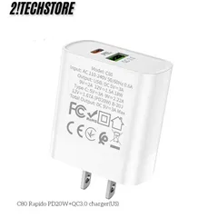 Củ sạc Hoco C80 hai cổng Type-C và USB sạc nhanh