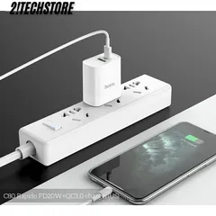 Củ sạc Hoco C80 hai cổng Type-C và USB sạc nhanh