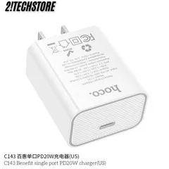 Củ Sạc chận dẹt Hoco C143 20W Sạc Nhanh Type-C tương thích mọi thiết bị