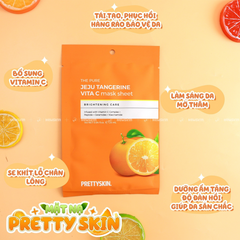 Mặt Nạ Dưỡng Trắng Da Prettyskin The Pure Jeju Tangerine Vita C - Làm Sáng, Cấp Ẩm, Ngăn Ngừa Lão Hóa Da Ở Mọi Lứa Tuổi