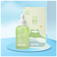Tinh Chất Rau Má The Pure Jeju Cica 80 Ampoule Prettyskin 50ml - Serum Chăm Sóc Da Ngăn Ngừa Mụn, Làm Dịu Da Tổn Thương