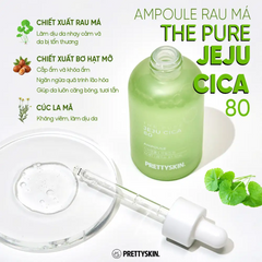 Tinh Chất Rau Má The Pure Jeju Cica 80 Ampoule Prettyskin 50ml - Serum Chăm Sóc Da Ngăn Ngừa Mụn, Làm Dịu Da Tổn Thương