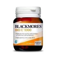 Viên uống Blackmores Bio C 1000mg bổ sung Vitamin C tăng cường sức khỏe - Hộp 31 viên cho hệ miễn dịch vững chắc