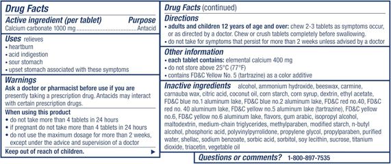 Viên nhai Tums Extra Strength 750mg - Hỗ trợ giảm trào ngược dạ dày, ợ chua, khó tiêu - 108 viên nhập khẩu từ Mỹ