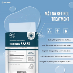 Mặt Nạ Tái Tạo Da PrettySkin Retinol 0.01 - Giúp Trẻ Hóa, Se Khít Lỗ Chân Lông và Làm Mờ Vết Nhăn - 10 Mặt Nạ Thiết Kế Thông Minh