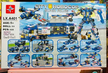 LX.A401 City RoboCop Super Police - Đồ chơi xây dựng lắp ráp 8in1 chủ đề bảo vệ thành phố gồm 828 chi tiết cho trẻ từ 6 tuổi trở lên