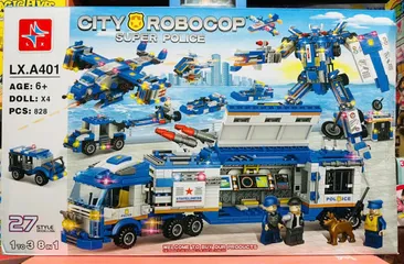 LX.A401 City RoboCop Super Police - Đồ chơi xây dựng lắp ráp 8in1 chủ đề bảo vệ thành phố gồm 828 chi tiết cho trẻ từ 6 tuổi trở lên