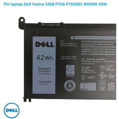 Pin Laptop Dell Inspiron 5368 5378 5379 5570 WDX0R 42Wh - Pin Chính Hãng, Đen, 100% Mới, Linh Kiện Laptop Chất Lượng Cao