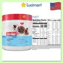 Bột uống Slimfast Original vị Chocolate hũ 364g [Hàng Mỹ]