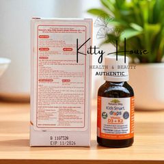 Dung Dịch Uống Vitamin D3 + K2 Nature's Way Kids Smart Drops 11ml - Tăng Cường Sức Khỏe Xương Cho Trẻ Em