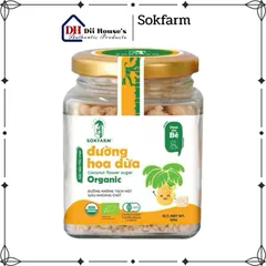 Đường hoa dừa hữu cơ Sokfarm 160g dành cho bé - Đường tự nhiên an toàn, ngọt thanh, thích hợp cho món ăn và thức uống cho trẻ em
