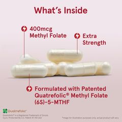 Viên Uống Methyl Folate 5-MTHF Quatrefolic Jarrow - Hỗ Trợ Hệ Tuần Hoàn và Sức Khỏe Tâm Thần (Hộp 60 Viên)