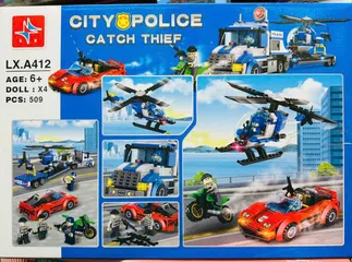 LX A412 CITY POLICE Catch Thief Đồ chơi xây dựng lắp ráp chủ đề người bảo vệ thành phố có 509 chi tiết cho trẻ từ 6 tuổi