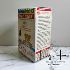 Bộ vệ sinh mũi dành cho trẻ em NeilMed Sinus Rinse - Bình rửa mũi kèm 30 gói hỗn hợp Sodium Chloride và Sodium Bicarbonate