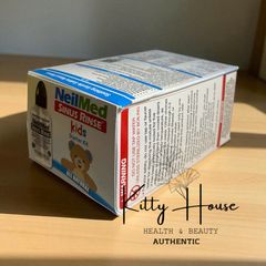 Bộ vệ sinh mũi dành cho trẻ em NeilMed Sinus Rinse - Bình rửa mũi kèm 30 gói hỗn hợp Sodium Chloride và Sodium Bicarbonate