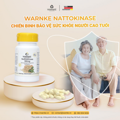 (Nội Địa) Lọ 60 Viên Uống Chống Đông Máu, Đột Quỵ Warnke Nattokinase – Nattokinase 50mg Fermentiert 2000 FU