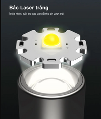 Đèn Pin LED COB Sạc Giá Rẻ 4 Chế Độ Sáng, Siêu Sáng Tiết Kiệm Năng Lượng Cho Du Lịch, Cắm Trại, Đi Rừng, Soi Cá - Tặng Chất Lượng!