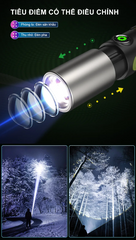 Đèn Pin LED COB Sạc Giá Rẻ 4 Chế Độ Sáng, Siêu Sáng Tiết Kiệm Năng Lượng Cho Du Lịch, Cắm Trại, Đi Rừng, Soi Cá - Tặng Chất Lượng!