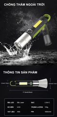 Đèn Pin LED COB Sạc Giá Rẻ 4 Chế Độ Sáng, Siêu Sáng Tiết Kiệm Năng Lượng Cho Du Lịch, Cắm Trại, Đi Rừng, Soi Cá - Tặng Chất Lượng!