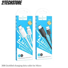 Dây cáp sạc Micro Hoco X88 sạc nhanh bền bỉ, hỗ trợ sạc nhanh 2.4A, truyền dữ liệu từ USB sang Micro