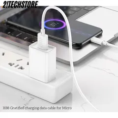 Dây cáp sạc Micro Hoco X88 sạc nhanh bền bỉ, hỗ trợ sạc nhanh 2.4A, truyền dữ liệu từ USB sang Micro