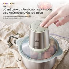 Máy xay thịt 2L Bear CH-4H03F - Lưỡi dao sắc bén, cối inox 304, xay nhanh 300W, tiện lợi cho gia đình, thiết kế thông minh