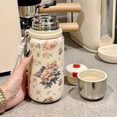 Bình giữ nhiệt VACUUM hoa vintage - Giữ nhiệt hoàn hảo, thiết kế thanh lịch, nhỏ gọn & thời trang cho mọi mùa!