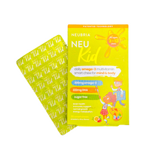 Viên nhai DHA Neubria Neu Kid - Vitamin tổng hợp cho bé, bổ sung Omega 3, phát triển trí não và chiều cao, hương trái cây.