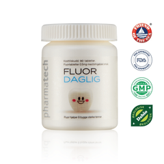 Viên ngậm Fluor Daglig Pharmatech 90 viên - Bảo vệ sức khỏe răng miệng chắc khỏe, ngăn ngừa sâu răng, hỗ trợ tái khoáng men răng