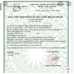 Viên uống bổ não Ginkgo Gaba Extra 60 viên - Giảm đau đầu, mất ngủ, hỗ trợ tuần hoàn não và rối loạn tiền đình.