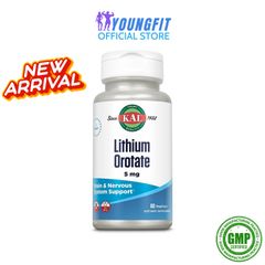 Viên Uống Lithium Orotate KAL - Hỗ Trợ Sức Khỏe Não Bộ và Tâm Trạng - 60-120 Viên Nhộng Nhập Mỹ