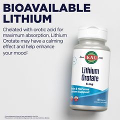 Viên Uống Lithium Orotate KAL - Hỗ Trợ Sức Khỏe Não Bộ và Tâm Trạng - 60-120 Viên Nhộng Nhập Mỹ