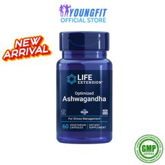 Viên Uống Optimized Ashwagandha Life Extension - Sâm Ấn Độ Hỗ Trợ Giảm Căng Thẳng, Tăng Cường Tinh Thần (60 viên)