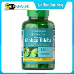 Viên Uống Bổ Não Ginkgo Biloba Puritans Pride 200 Viên - Hỗ Trợ Tăng Cường Trí Nhớ và Khả Năng Tập Trung Từ Thiên Nhiên