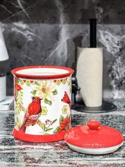 Hũ Sứ Magrace Hình Chim Chào Mào Đỏ 3L - Hộp Đựng Thức Ăn Sang Trọng, Dụng Cụ Bếp Thủy Tinh Đẹp Mắt