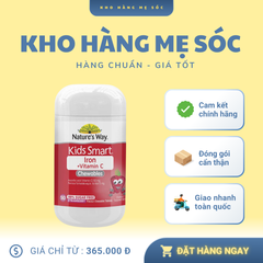 Viên Nhai Nature's Way Kids Smart Iron + Vitamin C 50 Viên - Bổ Sung Sắt & Tăng Cường Miễn Dịch Cho Trẻ Em Hương Cam