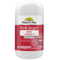 Viên Nhai Nature's Way Kids Smart Iron + Vitamin C 50 Viên - Bổ Sung Sắt & Tăng Cường Miễn Dịch Cho Trẻ Em Hương Cam