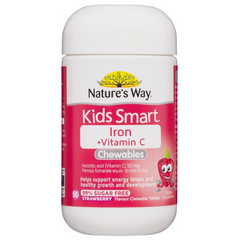 Viên Nhai Nature's Way Kids Smart Iron + Vitamin C 50 Viên - Bổ Sung Sắt & Tăng Cường Miễn Dịch Cho Trẻ Em Hương Cam
