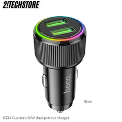 Tẩu sạc ô tô Hoco NZ14 sạc nhanh 18W, 2 cổng USB-A, Thiết kế nhỏ gọn, chất liệu hợp kim nhôm